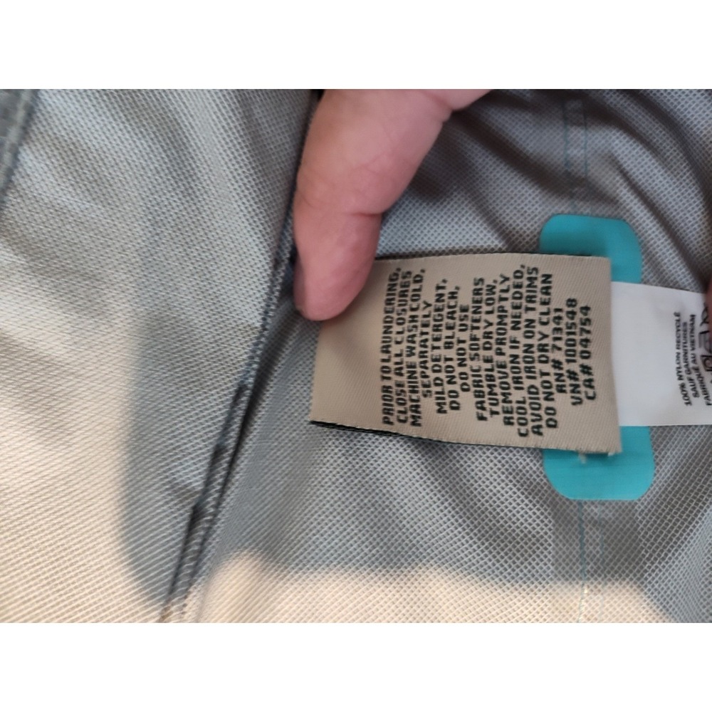 LL‎ Bean Kids Trail Model Rain Jacket Teal Aqua Blue Hooded Shell L 14-16 506502 - Picture 5 of 6